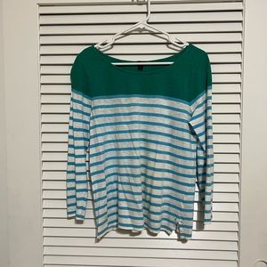 J Crew 3 quarter length long sleeve stripped shirt
